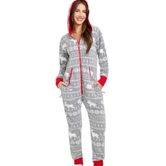 Tipsy Elves Women's Grey Moose Jumpsuit - Picture 1 of 12